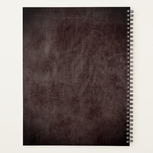 Écriture en cuir chic moderne bordeaux tan monogra (Dos)