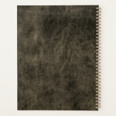 Écriture en cuir gris chic moderne monogramme noir (Dos)