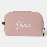 Écriture en gras monogramme, sac de toilette rose 