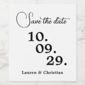 Écriture Enregistrer la date Étiquette du vin (Étiquettes simples)