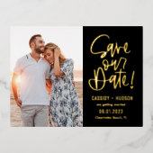 Écriture Flaquée Enregistrer la date Carte Postale (Recto)