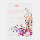 Écriture fleur sauvage chic moderne bienvenue grad (Recto)