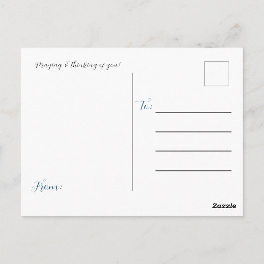 Écriture florale 1 Pierre 5:7 Carte postale (Dos)