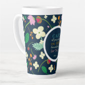 Écriture florale 1 Pierre 5:7 Mug latte (Angle gauche)