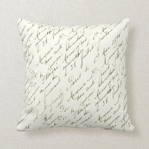 Écriture française Gold Fleur de Lis Coussin Vinta