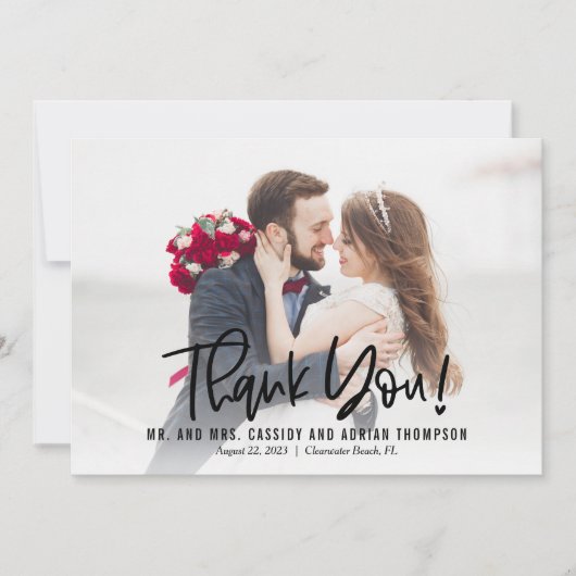Ecriture Funky Editable Color Mariage Merci (Devant)