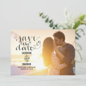Écriture funky Save The Date - Bois (Debout devant)