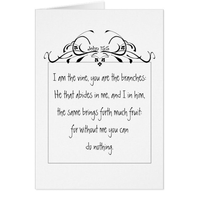 Écriture, Jean 5:15 Je suis la Vigne (Devant)