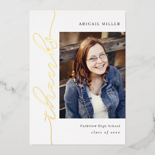 Écriture latérale Carte de remerciements de diplôm (Recto)