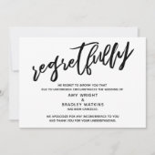 Écriture manuscrite Annulé Faire-part Mariage Regr (Devant)