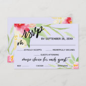 Écriture manuscrite Aquarelle Floral Menu Choice L (Devant / Derrière)