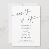 Écriture Manuscrite Blanche Faire-Part de Mariage (Devant)