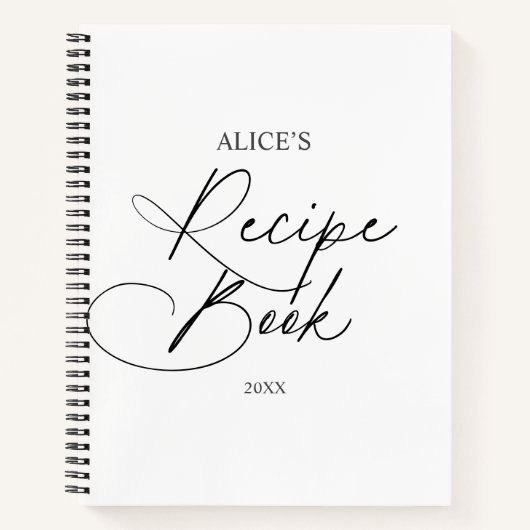Écriture manuscrite de script du livre de recette (Devant)