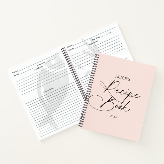 Écriture manuscrite de script du livre de recette (Intérieur)