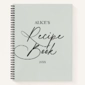 Écriture manuscrite de script du livre de recette (Devant)