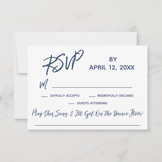 Écriture manuscrite décontractée RSVP de mariage a (Devant)