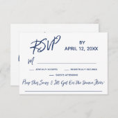 Écriture manuscrite décontractée RSVP de mariage a (Devant / Derrière)