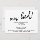 Écriture manuscrite Faire-part de Humour de Mariag (Devant)