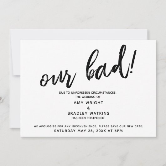 Écriture manuscrite Faire-part de Humour de Mariag (Devant)