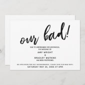 Écriture manuscrite Faire-part de Humour de Mariag (Devant / Derrière)