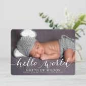 Écriture manuscrite Faire-part de naissance bébé C (Debout devant)