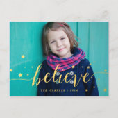 Écriture manuscrite Gold Believe | Carte postale H (Devant)