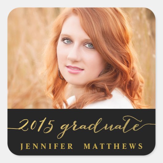 Écriture manuscrite Gold Glamor | Sticker photo Gr (Devant)