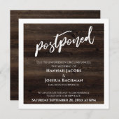 Écriture manuscrite Mariage reporté Carte en bois (Devant / Derrière)