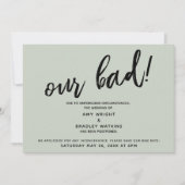 Écriture manuscrite Mariage reportée carte Humour (Devant)