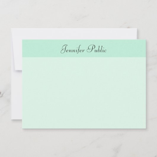 Écriture manuscrite Mention verte Modèle moderne (Devant)