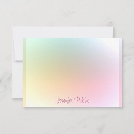 Écriture manuscrite Modèle colorée moderne Texte d (Devant)