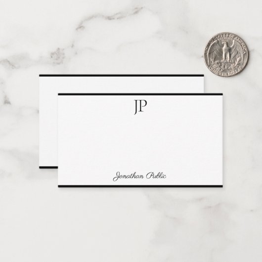 Écriture manuscrite Modèle Monogramme simple (Devant/Arrière en situation)