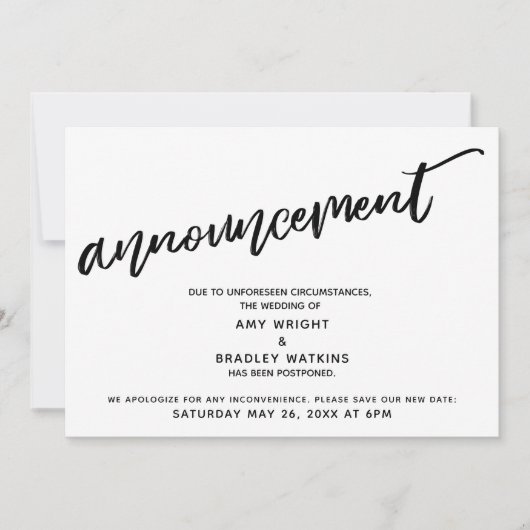 Écriture manuscrite moderne Faire-part Mariage pos (Devant)