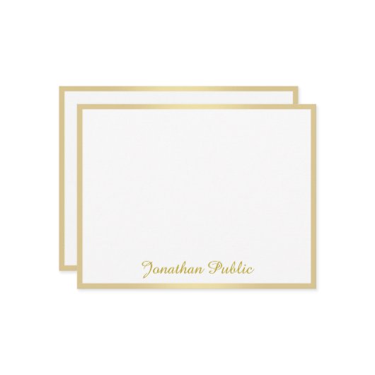 Écriture manuscrite moderne Gold Script Nom Modèle (Devant/Arrière en situation)