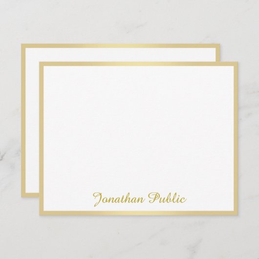 Écriture manuscrite moderne Gold Script Nom Modèle (Devant / Derrière)