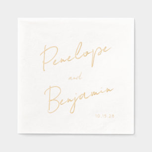 Écriture manuscrite moderne Mariage blanc et or