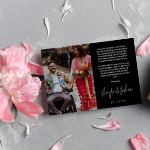 Écriture manuscrite noire Mariage photo Merci