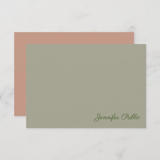 Écriture manuscrite Nom du monogramme Modèle de co (Devant / Derrière)