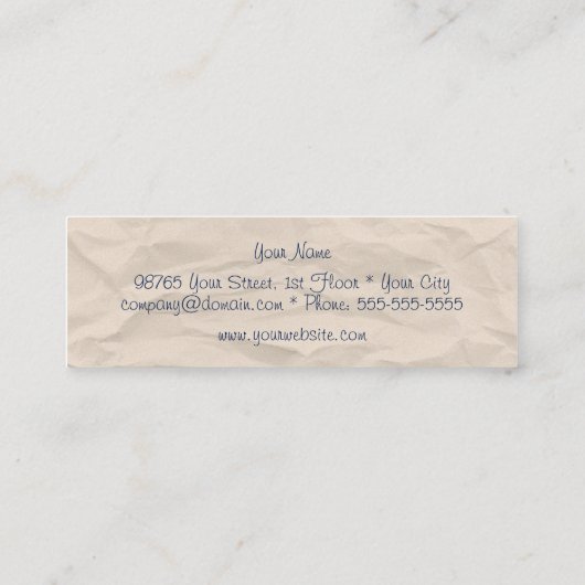 Écriture manuscrite papier recouverte Carte de vis (Dos)