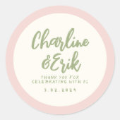 Écriture manuscrite Pinky RetroWedding Sticker rec (Devant)