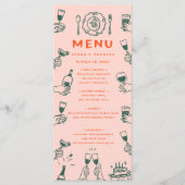 Écriture manuscrite Retro Mariage Menu (Devant)