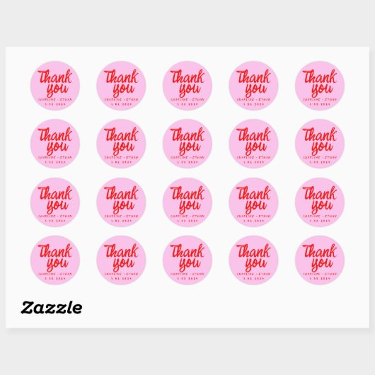 Écriture manuscrite rose rouge Mariage Sticker rec (Feuille)