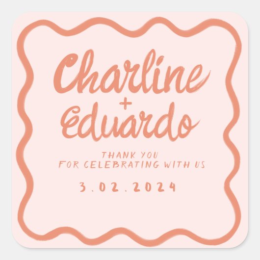 Écriture manuscrite rose Sticker rectangulaire Ret (Devant)