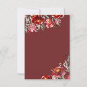 Écriture manuscrite RSVP Bourgogne Rouge Fleurs de (Dos)