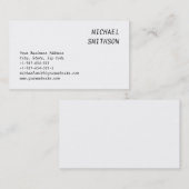 Écriture manuscrite Script blanc carte de visite (Devant / Derrière)