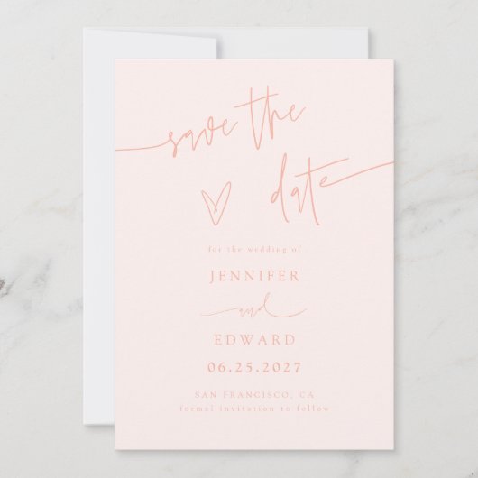 Écriture Manuscrite Script Mariage Save The Date P (Devant)