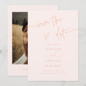 Écriture Manuscrite Script Mariage Save The Date P (Devant / Derrière)