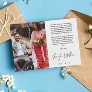 Écriture manuscrite Script Photo Mariage Merci