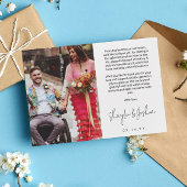 Écriture manuscrite Script Photo Mariage Merci