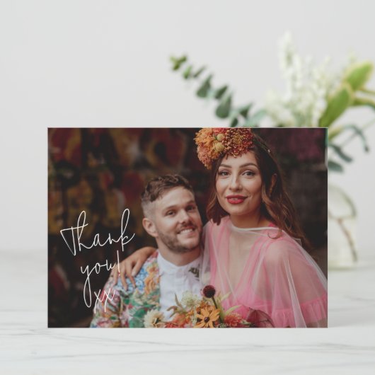 Écriture manuscrite Script Photo Mariage Merci (Debout devant)